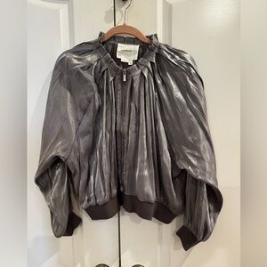 Anthropologie Metallic Silver gray xs.